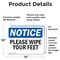 Signmission Please Wipe Your Feet, 14 in W x Rectangle, Vinyl Decal OS-2PACK-NS-D-1014-L-16375 - alternate 6